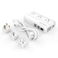 thumbnail image 1 of ISELECTOR Universal Travel Adapter 220V to 110V Voltage Converter with 6A 4-Port USB Charging and UK/AU/US/EU Worldwide Plug Adapter, 1 of 8