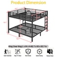 thumbnail image 2 of King Over King Bunk Bed with Ladder, Heavy Duty Metal Frame, Sturdy Design for Bedroom, Dorm & Vacation Homes, 2 of 7