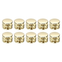 10Pack Round Cord Locks, 4mm Metal Double Hole Spring Toggle Stopper, Light Gold