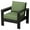 Black with Green Cushions, variant on Better Homes & Gardens Ezra Outdoor HDPE Club Chair, Black with Cream Boucle Cushions