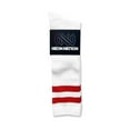 thumbnail image 2 of Kid Size White Knee High Socks with Various Colored Stripes (White with Red Stripes), 2 of 4