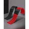 thumbnail image 2 of Correa de reloj con hebilla plegable especial con esfera grande en color rojo y negro con diamantes para Diesel, 24, 26 y 28 mm, acero recubierto de silicona, accesorios de caucho, 2 of 5
