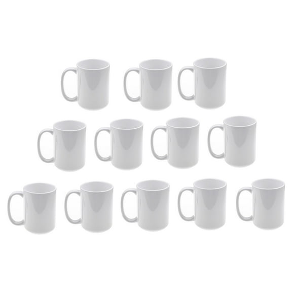 Set 12 pieces Blank Big Ceramic White Sublimation 15 ounces Coffee Mug Heat Press Thermal Transfer Sublimation Dye Coated Glossy