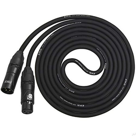 LyxPro Quad Series 10 ft XLR 4-Conductor Star Quad Balanced Microphone Cable for High End Quality and Sound Clarity, Extreme Low Noise,