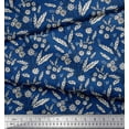 thumbnail image 2 of Soimoi Poly Georgette Fabric Leaves & Floral Block Print Sewing Fabric Yard 52 Inch Wide, 2 of 3