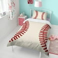 thumbnail image 4 of Baseball Pattern Duvet Cover and Pillowcase Set for Single Bedding, Bedroom Accessories for Kids Teens, 4 of 5