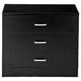 SYNGAR Black 3Drawer Modern Dresser, P2 Wood Storage Bedroom