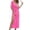 Hot Pink, variant on Women's Sheer Beach Dress Cover Up V Neck Split Drape Maxi Dress with Waist for Swimwear and Resort Wear,One Size