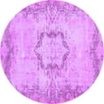 thumbnail image 1 of Ahgly Company Indoor Round Abstract Purple Contemporary Area Rugs, 5' Round, 1 of 4