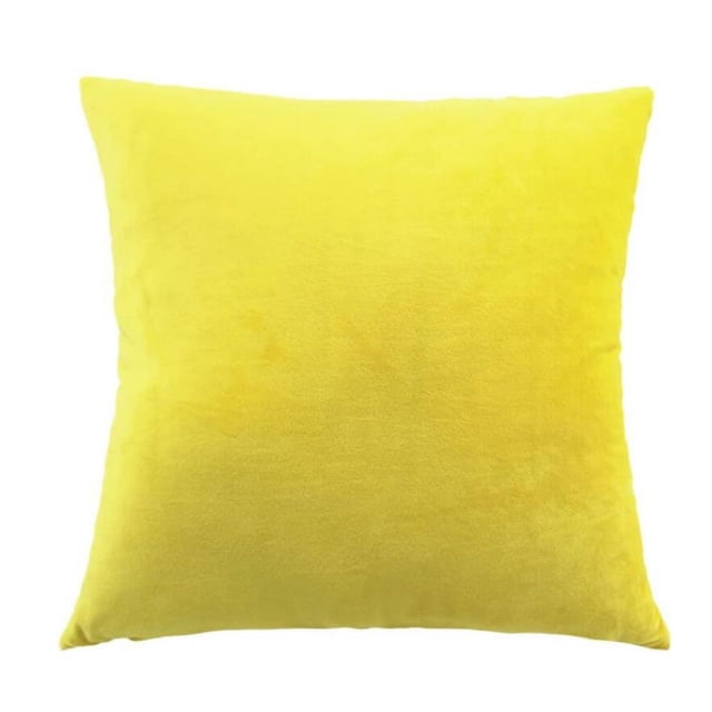 Injueey Funda de almohada de felpa corta, funda de cojín para sofá y silla, funda de cojín decorativa para el hogar Decoración del hogar amarillo Injueey HA7777-03B