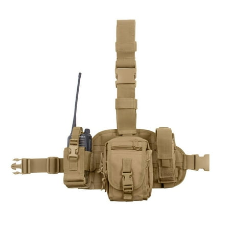- Rothco MOLLE Drop Leg Utility Rig Tactical Platform w/3 Removable Pouches