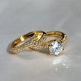 thumbnail image 4 of Matching Rings Yellow Gold Plated Couple Rings 1CT CZ Wedding Ring Sets for Him and Her Ring, 4 of 7