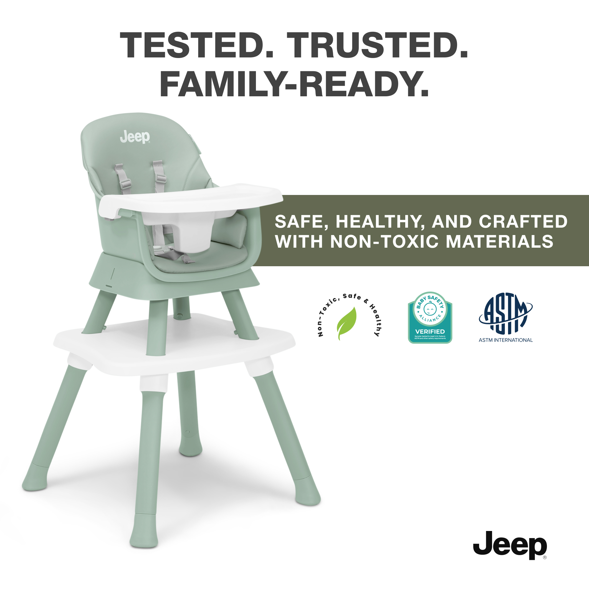 Jeep Milestone 6-in-1 High Chair by Delta Children, Sage Green photo 7