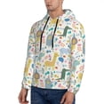 thumbnail image 3 of Lsque Cartoon Animals Pattern Casual Men's Hoodie,Hooded Sweatshirt with Kangaroo Pocket,Pullover Hoodie-Small, 3 of 7