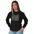 thumbnail image 4 of Inspirational Create The Future Quote Women Plus Size Long Sleeve Graphic Tee Brisco Brands 2X, 4 of 5
