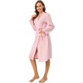 thumbnail image 2 of LAICAIW Waffle Knit Robes for Women Soft Unisex Lightweight Spa Bathrobe Absorbent Quick Dry Shower Robe for Men, 2 of 6