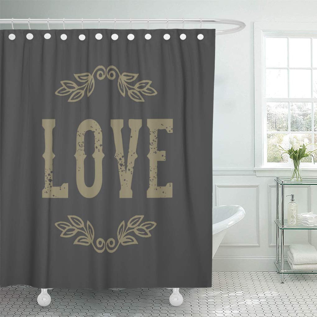 Cynlon Farmhouse Country Love Modern, Industrial Bathroom Shower Curtain