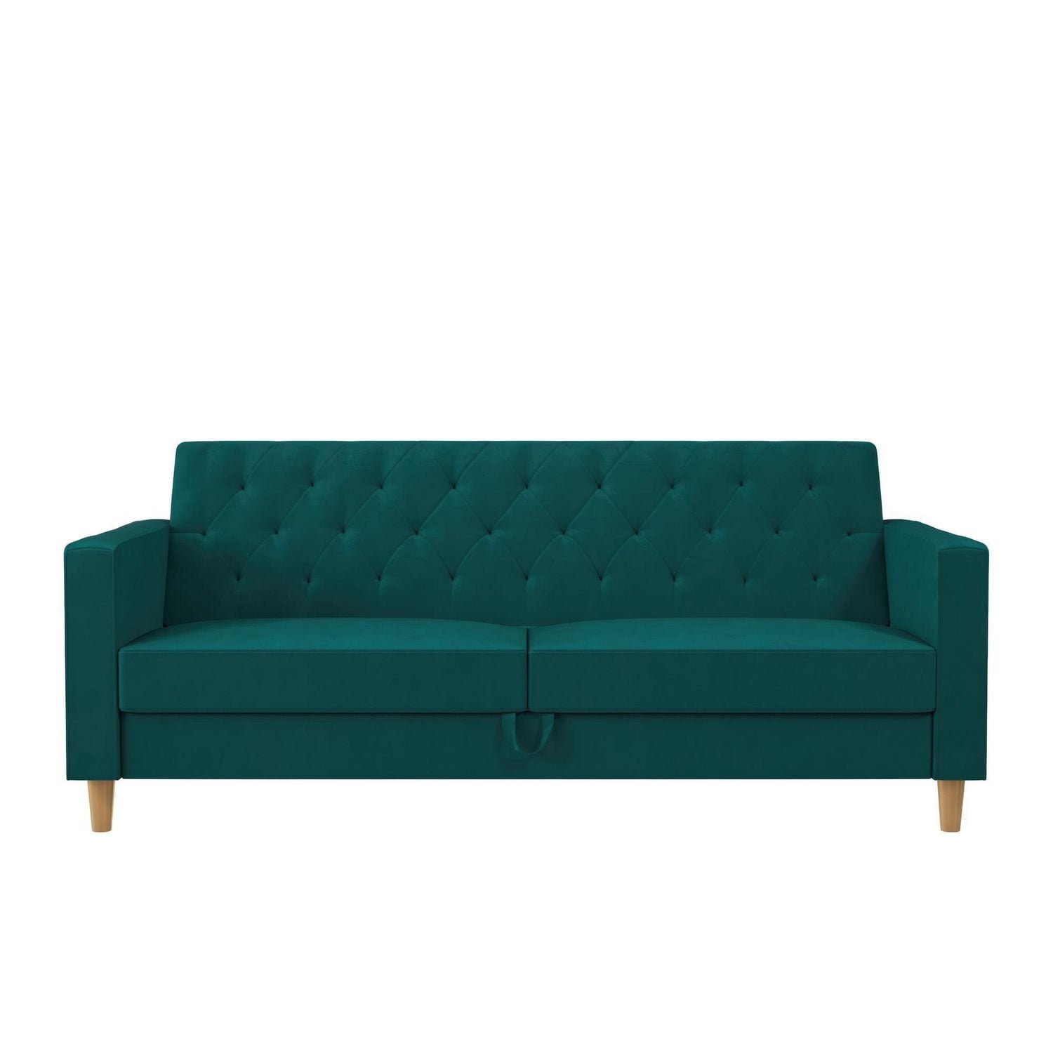 CosmoLiving Liberty Futon with Storage, Green Velvet