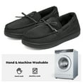 thumbnail image 6 of Mishansha Women Men Memory Foam Moccasin Slippers Black, 6 of 7