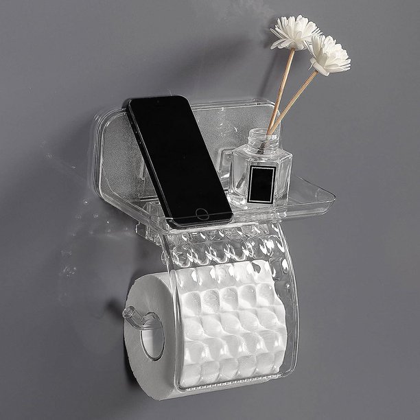 Portarrollos de papel higiénico YUANXCMXG autoadhesivo para baño