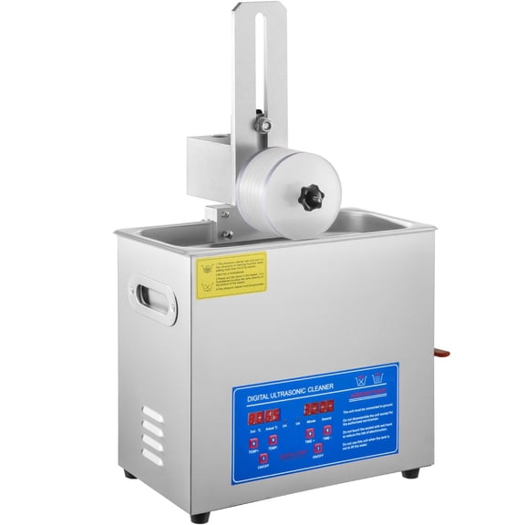 6L Ultrasonic Vinyl Record Cleaner Machine - 180W for 7-12 Inch Records, 8 at Once, with Drying Rack, Home & Store Use (Vinyl Cleaner, Ultrasonic Cleaner)