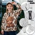 thumbnail image 6 of Uorisanigo Girls Oversized Sweatshirts Baby Highland Cow Long Sleeve Half Zip Pullover Sweatshirt Lightweight Quarter Zipper Cropped Sweatshirt for Teen Girl School Pullover Jackets, 6 of 7