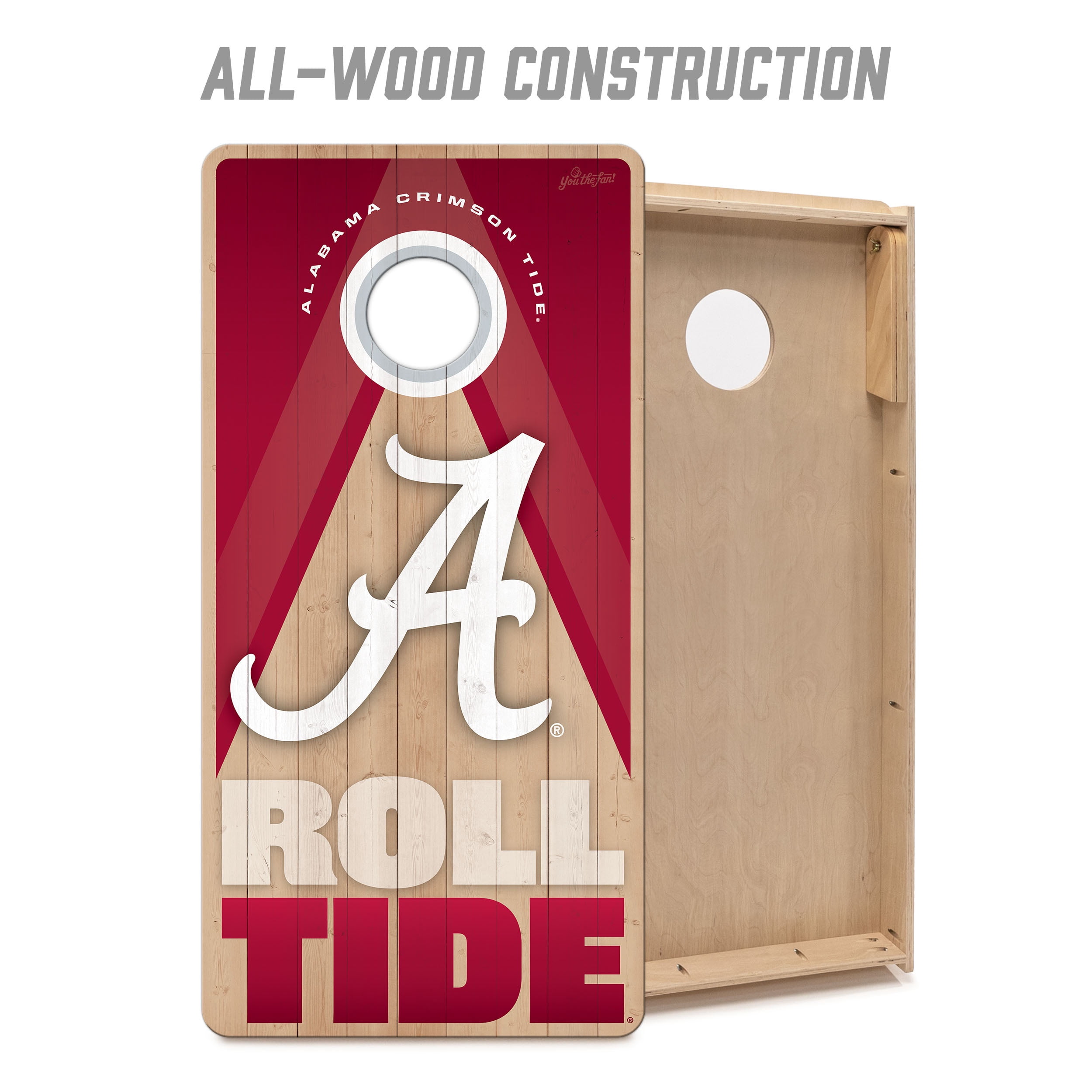 YouTheFan NCAA Alabama Crimson Tide 2X4 Slogan Series Cornhole NO BAGS