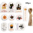 thumbnail image 2 of Halloween Treat Tag Festive 100PCS Cartoon Gift Wrap Tags Craft Tags with Ropes, 2 of 10