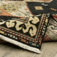 thumbnail image 3 of 2' X 6' Navy Blue Oriental Power Loom Runner Rug With Fringe, 3 of 10