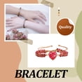 thumbnail image 3 of Bracelet Élégant avec Pierres Bracelet Cœur Tressé Bracelet pour Bracelet Charme d'Amour Bracelet - Bracelet Ajustable Bracelet Tressé Grand Rouge Amour, 3 of 8