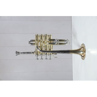 Piccolo Trumpet Brass Finish Picollo Bb/A Pitch W/Case-Mp Gold