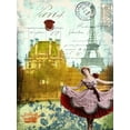thumbnail image 2 of Lloyd, Sandy 25x32 Black Ornate Wood Framed with Double Matting Museum Art Print Titled - Femme Paris I, 2 of 4