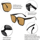 thumbnail image 4 of Gafas de sol cuadradas retro de gran tamaño para mujer Protección de gafas de sol de estilo clásico de moda, 4 of 6