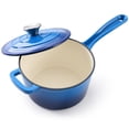 thumbnail image 5 of Daluvenix Enameled Cast Iron Sauce Pan, 2qt Round Sauce Pot with Lid, Mini Dutch Oven Enamel Saucepan for Cooking Pasta Sauce, Marinate, Cook, Refrigerate and Serve, Blue, 5 of 8