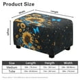 thumbnail image 7 of Xixirimido Blue Butterfly Sunflower Pattern Ottoman Cover Stretch Rectangular Footstool Slipcover with Nonslip Elastic Base, Universal Fit for Storage Ottomans & Ottoman Footrests, Small, 7 of 7