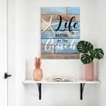 thumbnail image 4 of Canvas Wall Art Life Is Canvas Art Print Better at The Beach Summer Starfish Blue Wood Grain Pictures Wall Decor for Living Room Bedroom Artwork Decorations Stretched Framed Ready to Hang 20"x24", 4 of 9