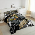thumbnail image 3 of Castle Fairy Abstract Video Game Twin Comforter Sets,Black Gamepads Bedding Set, 3 of 8