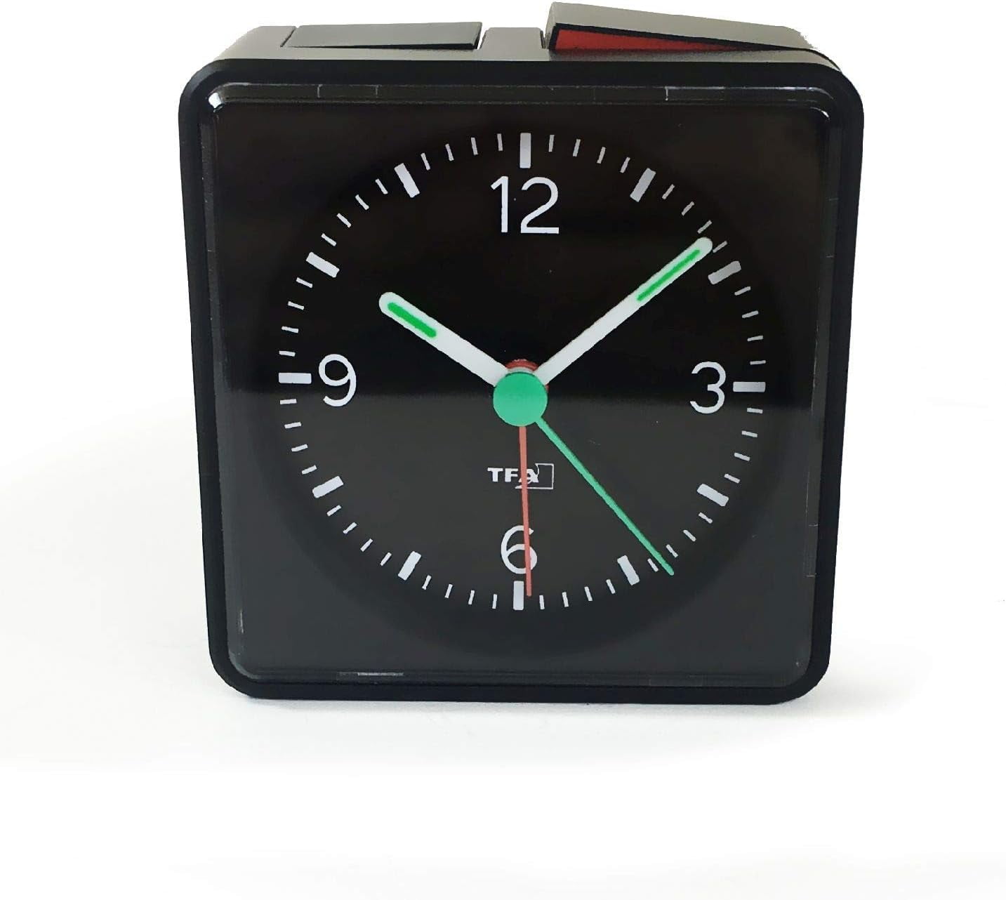 TFA Dostmann Analogue alarm clock Push, 60.1013.01, silent sweep movement, crescendo alarm, bla