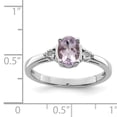 thumbnail image 2 of 925 Sterling Silver Rhodium Diamond and Pink Quartz Ring Size 9, 2 of 6