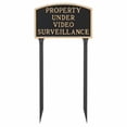 thumbnail image 2 of 13" x 21" Large Arch Property Under Video Surveillance Statement Plaque Sign with Lawn Stakes - Black/Silver, 2 of 4