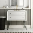 thumbnail image 2 of DHP Tribecca 36 Inch Floating Wall Mounted Bathroom Vanity with Sink, White, 2 of 22