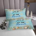 thumbnail image 4 of Erosebridal Hawaii Beach Coverlet Twin Size Starfish Seashell Bedding Set, Tropical Beach Theme Bedspread Set Coastal Lodge Cabin Quilt Set, Teal Blue Farmhouse Bed Set 2pcs, 4 of 4