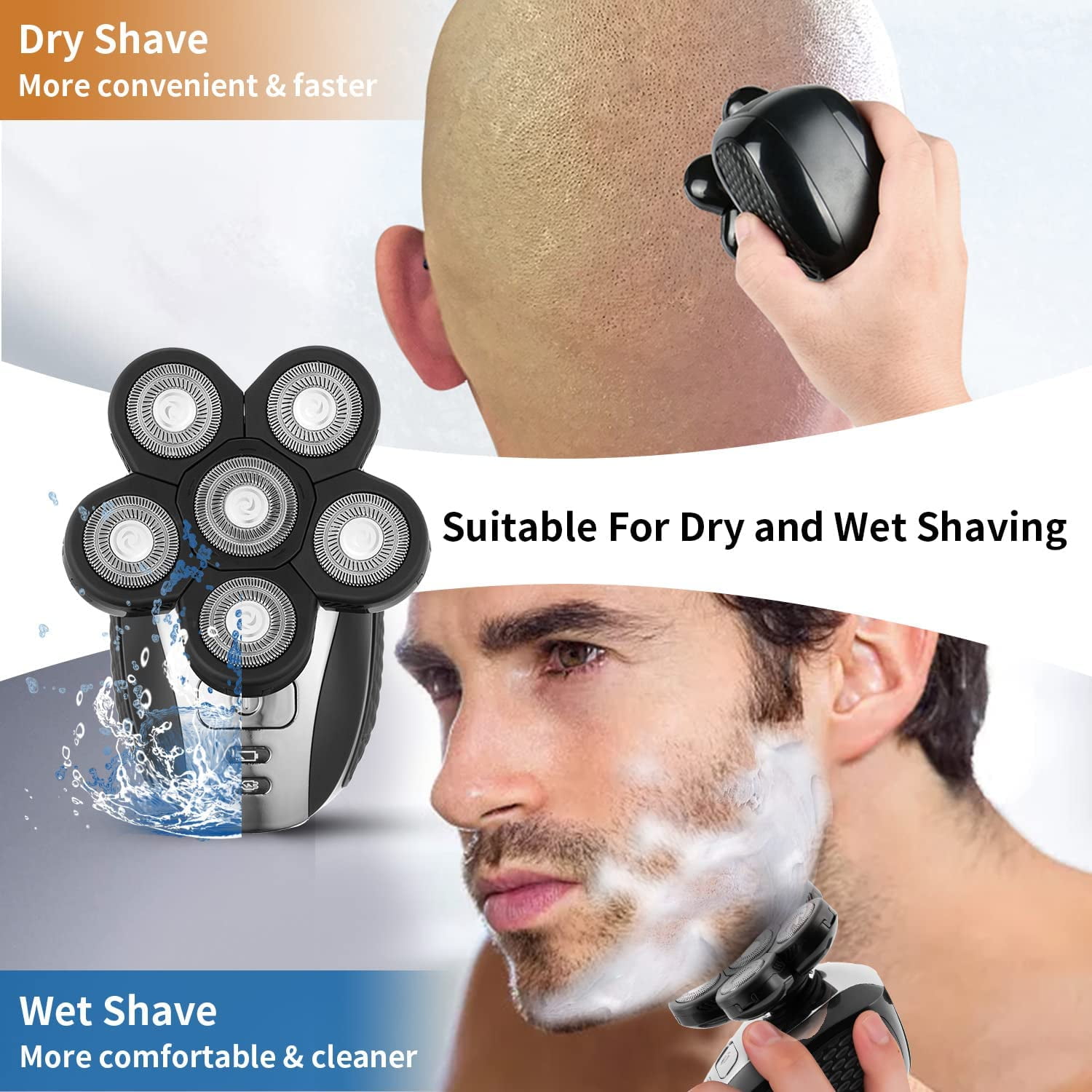 Buy COCOBELA 6 Head Shavers For Bald Men,Electric Shaver & Grooming Kit,6 In 1 Electric Razor