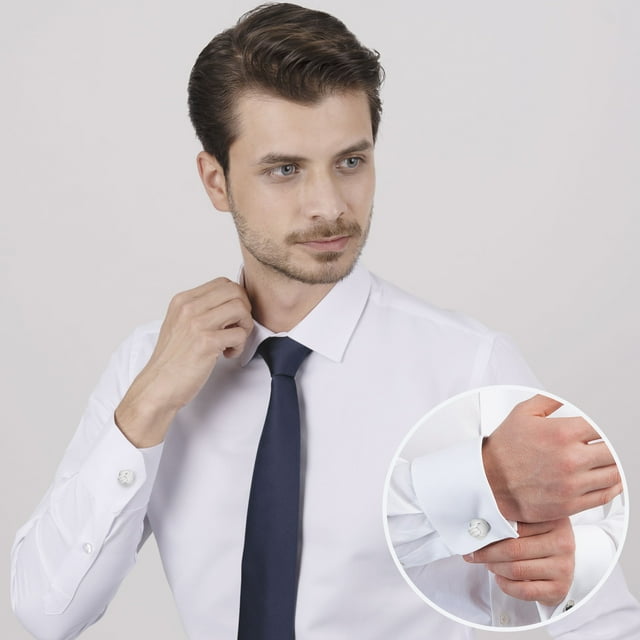 Qarigey 10 Uds. De detalles elegantes de poliéster para gemelos de camisa con aspecto pulido y conjunto, gemelos con nudo Accesorios de disfraces
