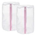 thumbnail image 1 of Uxcell 2Pack 8.7x13Inch Bolsa de Lavandería Cilíndrica de Malla Fina para Lavado de Zapatos, Blanco/Rosa, 1 of 6