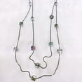 thumbnail image 1 of Collar de joyería de pelo largo con perlas blancas y rosas multicapa apilables de estilo popular, 1 of 6