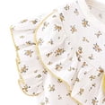 thumbnail image 6 of SGFCWSX Girls 2 Piece Outfits Floral Ruffle Sleeve Tops Layered Bow Shorts Summer Casual Clothes Set Yellow Size 12M, 6 of 7