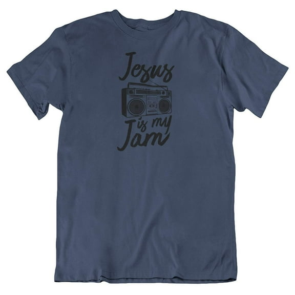 Jesus is My Jam Funny T-Shirt for Christian Navy