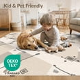 thumbnail image 4 of ODIKA 5'x7' Beige Cream Charcoal Geometric Diamond Washable Area Rug Modern Abstract Diagonal Grid Layout With Striped for Guest Room, Lounge, Apartment, Non-Slip Low Profile, Stain Resistant, 4 of 7