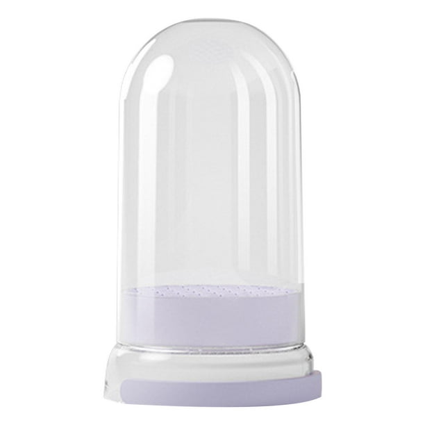 Caja de almacenamiento para limpiador de brochas de maquillaje, organizador portátil de brochas de maquillaje con Púrpura